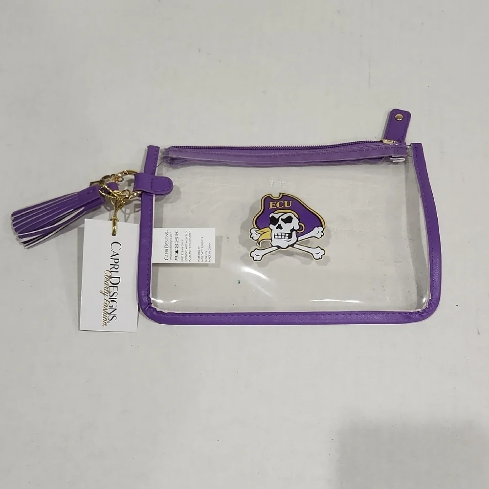 NWT ECU Purple Clear Accessory Pouch
